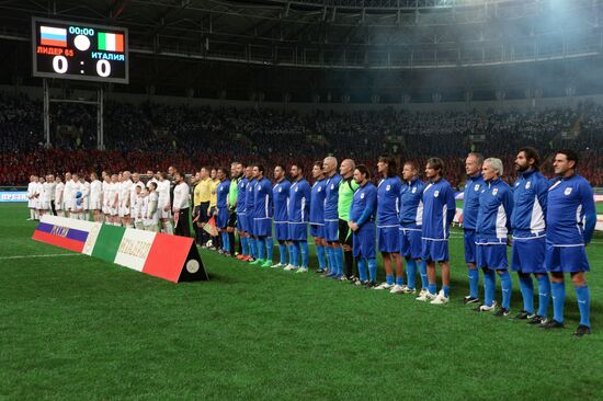 Football match between Club Italy and Leader 65 teams in Grozny