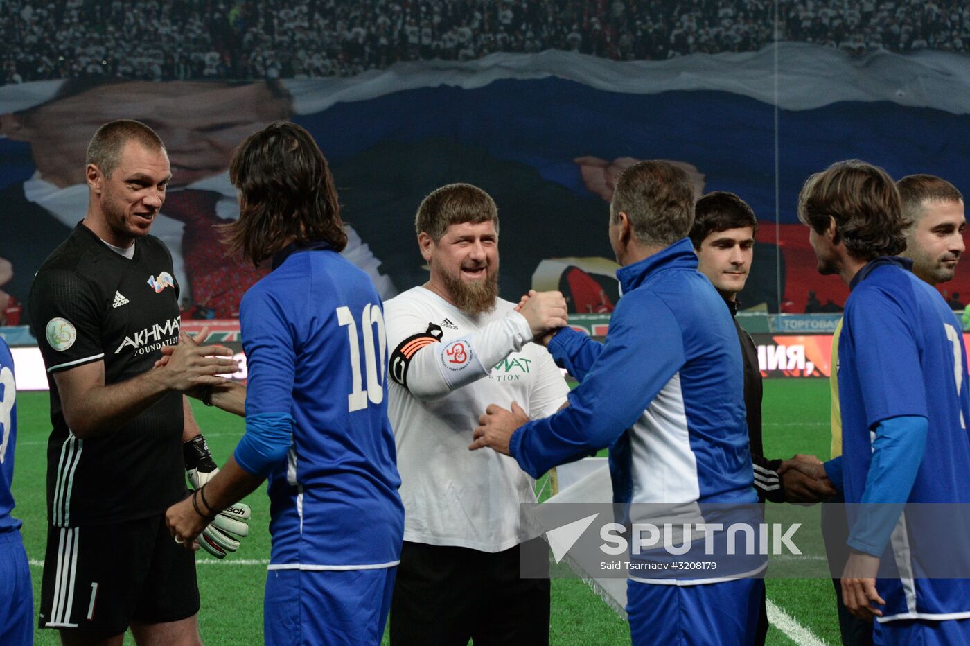 Football match between Club Italy and Leader 65 teams in Grozny