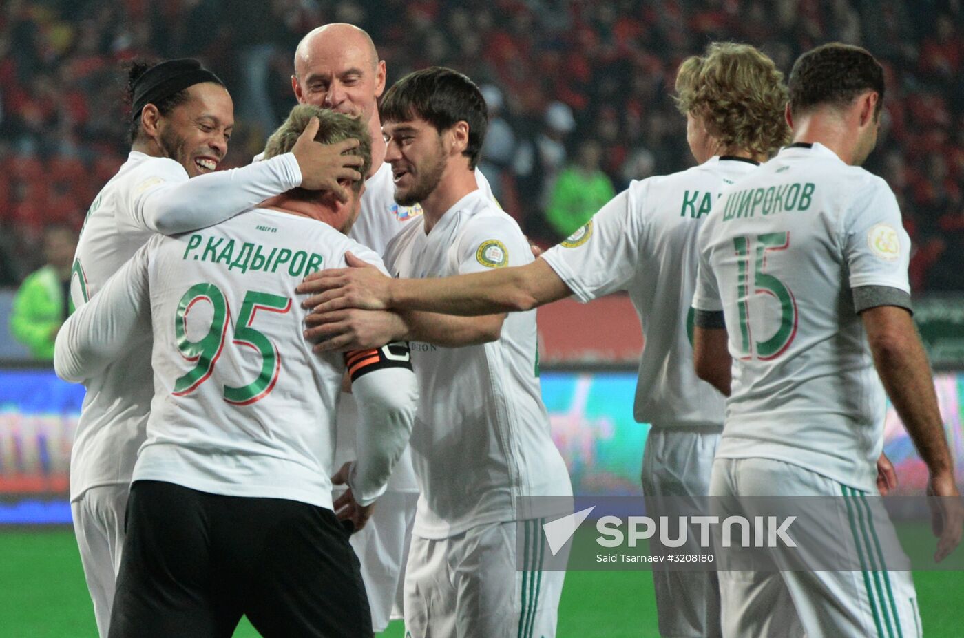 Football match between Club Italy and Leader 65 teams in Grozny