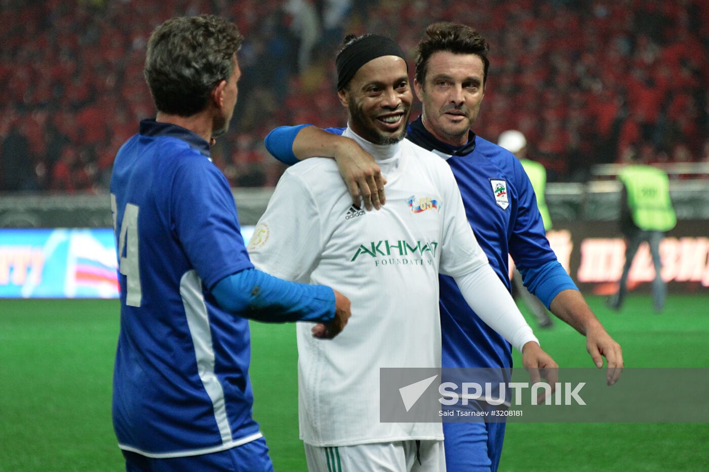 Football match between Club Italy and Leader 65 teams in Grozny