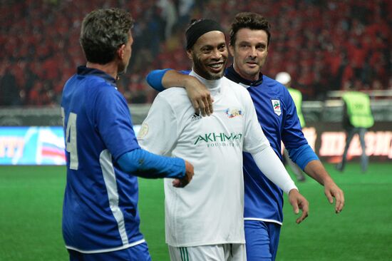 Football match between Club Italy and Leader 65 teams in Grozny