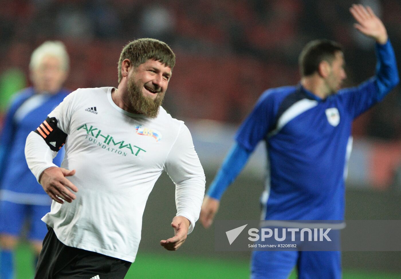 Football match between Club Italy and Leader 65 teams in Grozny