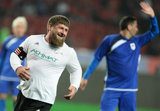 Football match between Club Italy and Leader 65 teams in Grozny