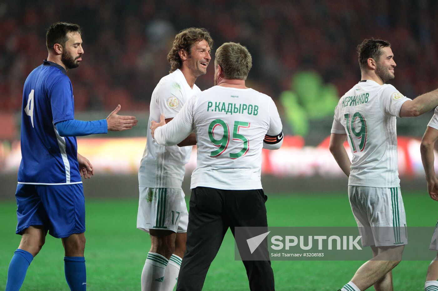 Football match between Club Italy and Leader 65 teams in Grozny