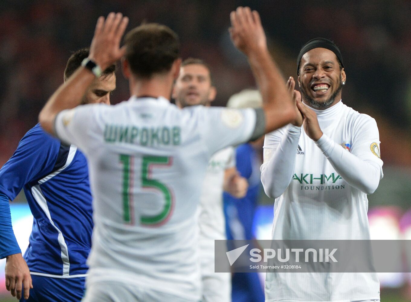 Football match between Club Italy and Leader 65 teams in Grozny