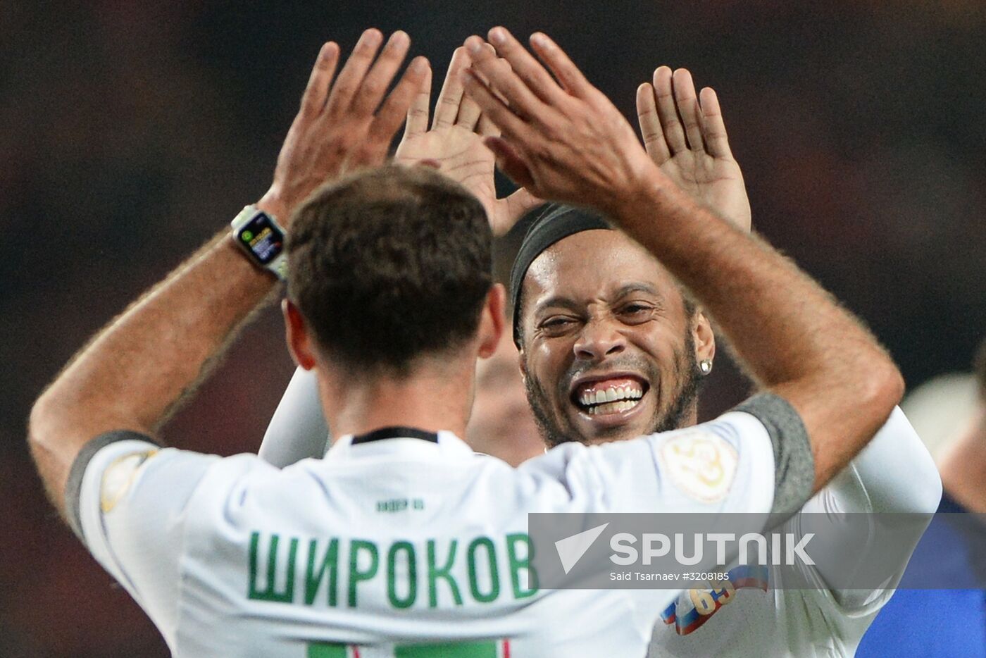 Football match between Club Italy and Leader 65 teams in Grozny