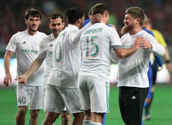 Football match between Club Italy and Leader 65 teams in Grozny