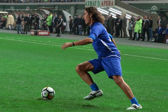 Football match between Club Italy and Leader 65 teams in Grozny