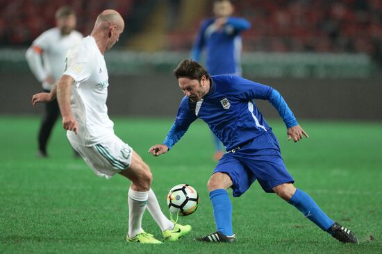 Football match between Club Italy and Leader 65 teams in Grozny