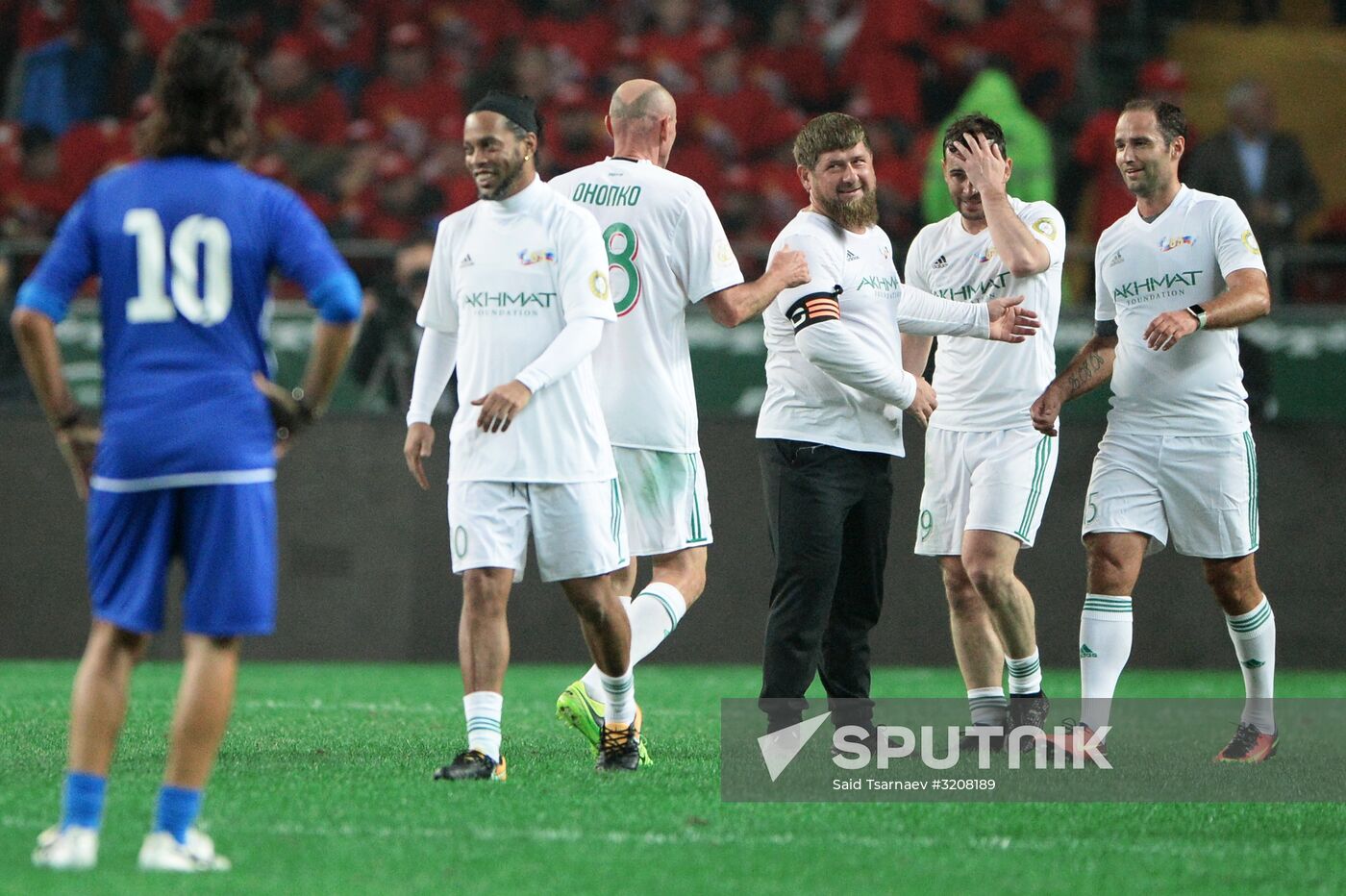 Football match between Club Italy and Leader 65 teams in Grozny