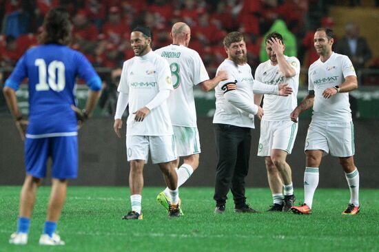 Football match between Club Italy and Leader 65 teams in Grozny