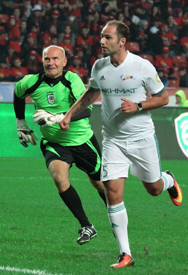 Football match between Club Italy and Leader 65 teams in Grozny