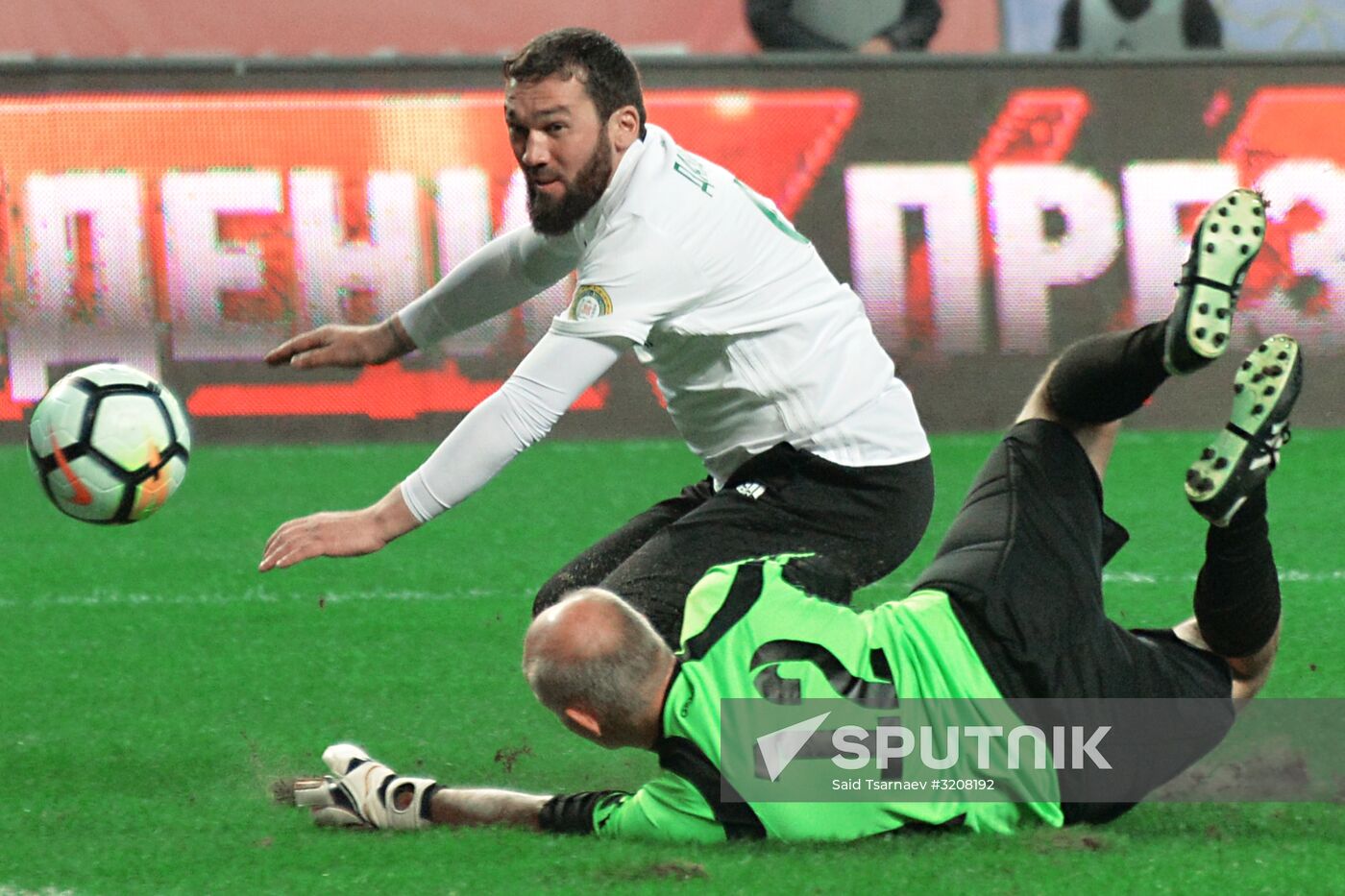 Football match between Club Italy and Leader 65 teams in Grozny