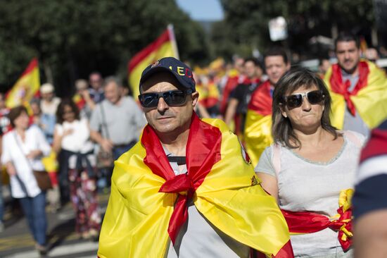 Rally in Barcelona in support of Spain's unity