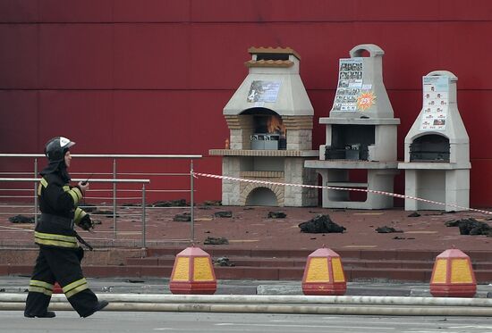 Aftermath of fire at Sindika shopping center