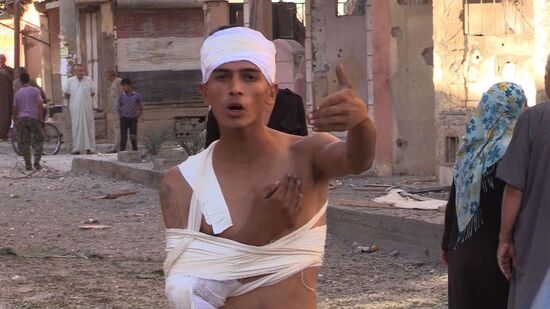 Aftermath of shelling in Deir ez-Zor's Al-Qusur district