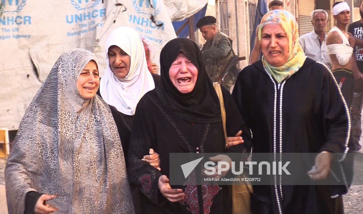 Aftermath of shelling in Deir ez-Zor's Al-Qusur district