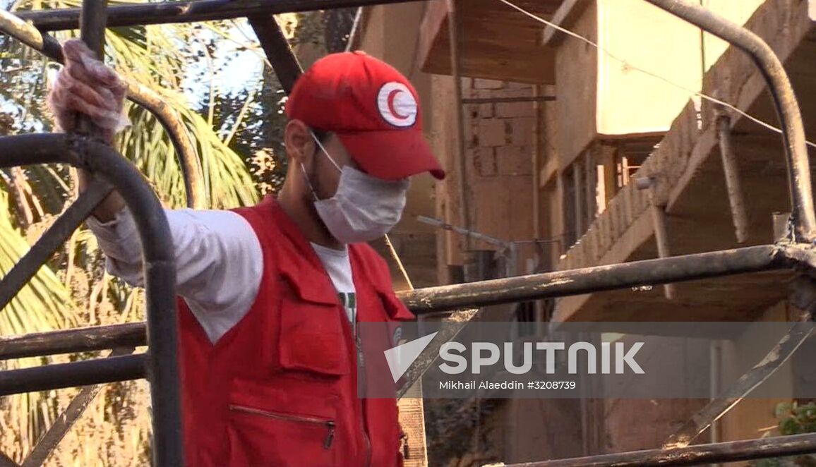 Aftermath of shelling in Deir ez-Zor's Al-Qusur district