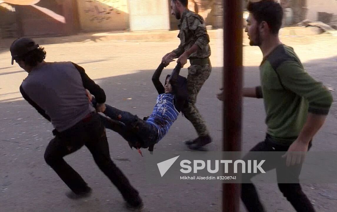 Aftermath of shelling in Deir ez-Zor's Al-Qusur district