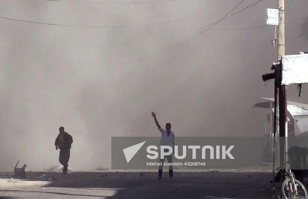 Aftermath of shelling in Deir ez-Zor's Al-Qusur district