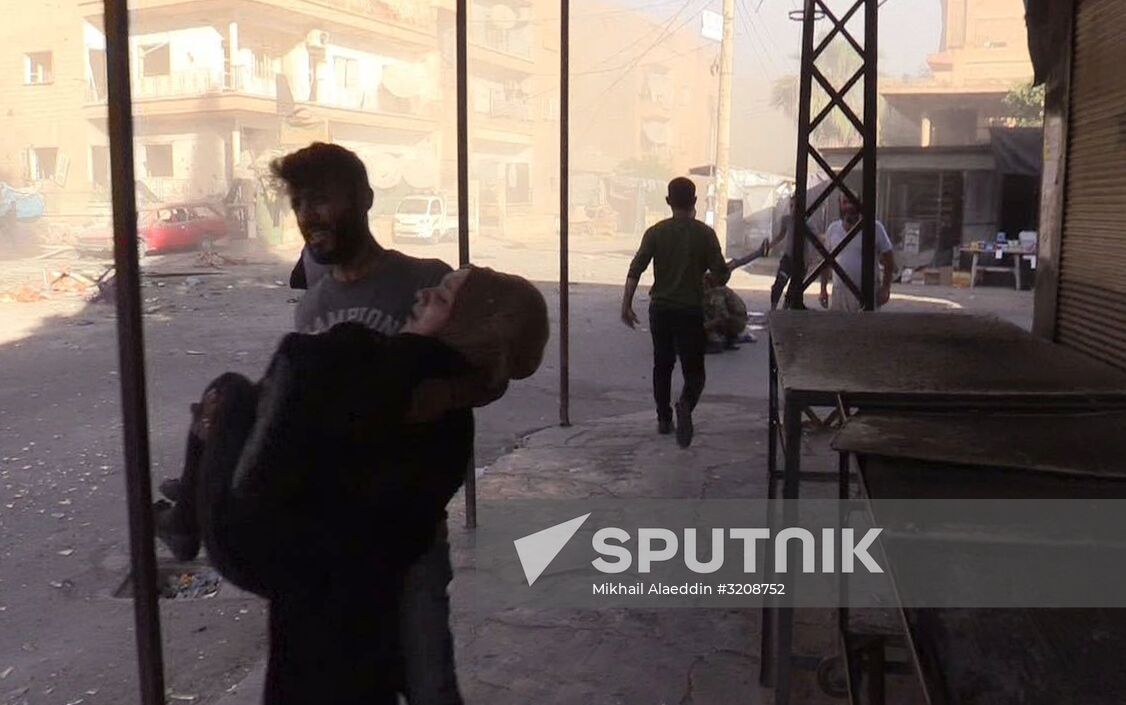 Aftermath of shelling in Deir ez-Zor's Al-Qusur district