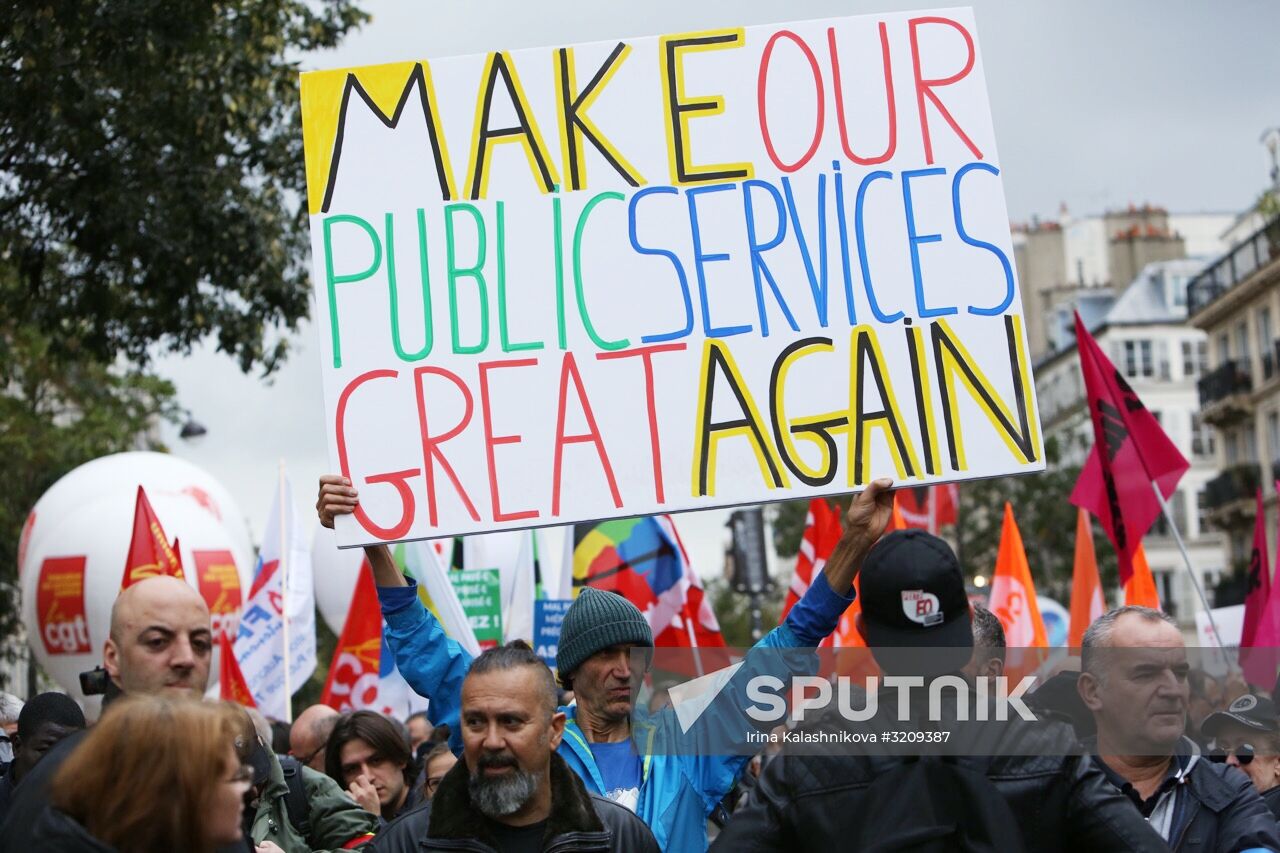 Protest rally against labor reform in Paris