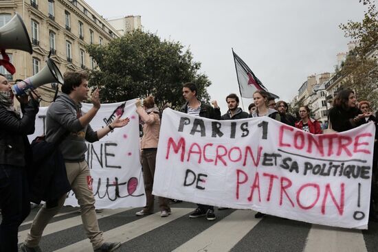Protest rally against labor reform in Paris