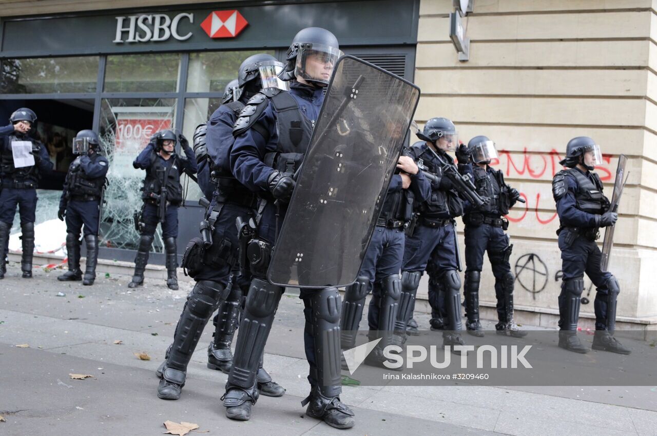 Protest rally against labor reform in Paris