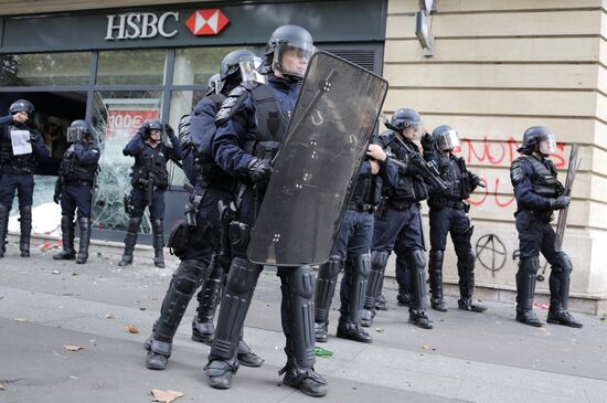 Protest rally against labor reform in Paris