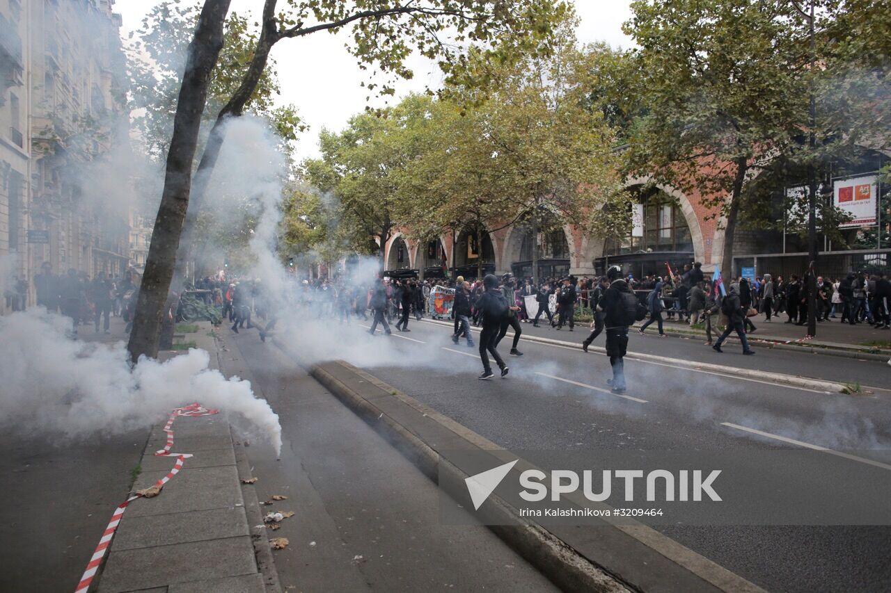 Protest rally against labor reform in Paris