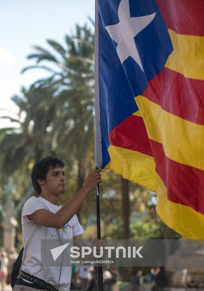 Situation outside Parliament of Catalonia in Barcelona
