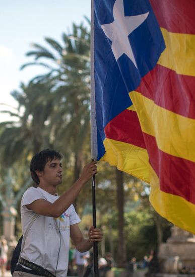 Situation outside Parliament of Catalonia in Barcelona