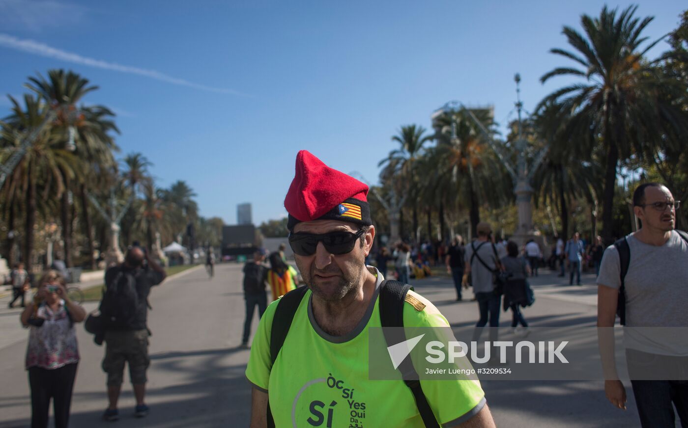 Situation outside Parliament of Catalonia in Barcelona