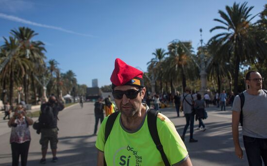 Situation outside Parliament of Catalonia in Barcelona