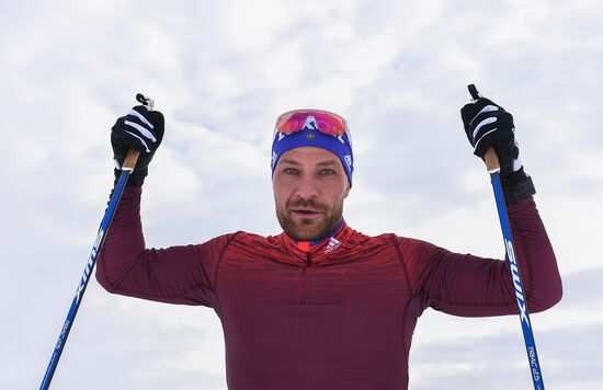 Cross-country skiing. Training session of Russia's national team
