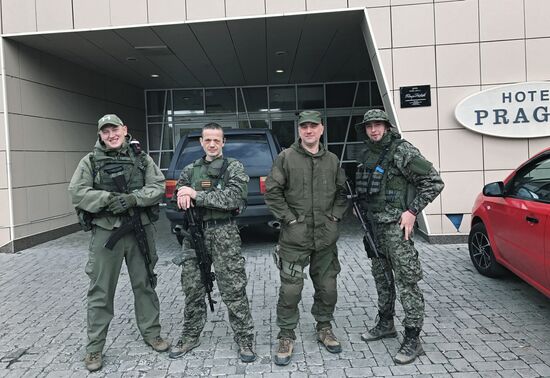 Servicemen at Donetsk People's Republic's special purpose regiment