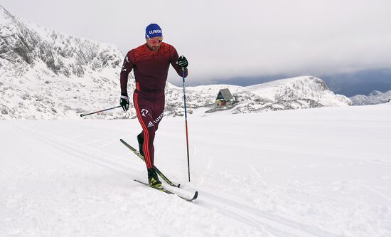 Skiing race. Training session of Russia's national team