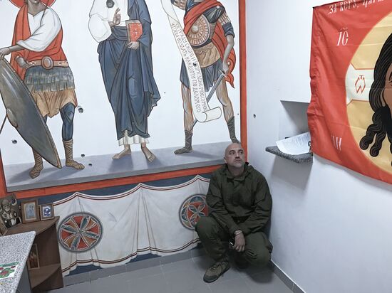 Servicemen at Donetsk People's Republic's special purpose regiment
