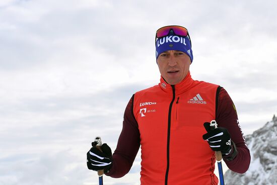 Cross-country skiing. Training session of Russia's national team