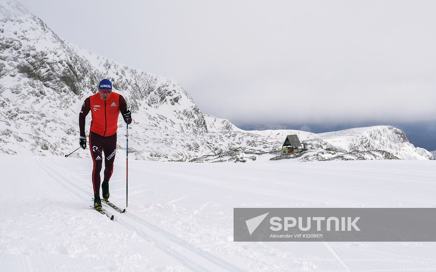 Cross-country skiing. Training session of Russia's national team
