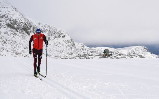 Cross-country skiing. Training session of Russia's national team