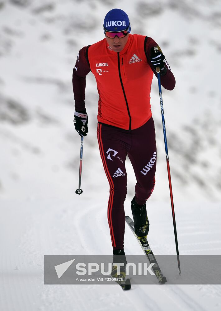 Cross-country skiing. Training session of Russia's national team