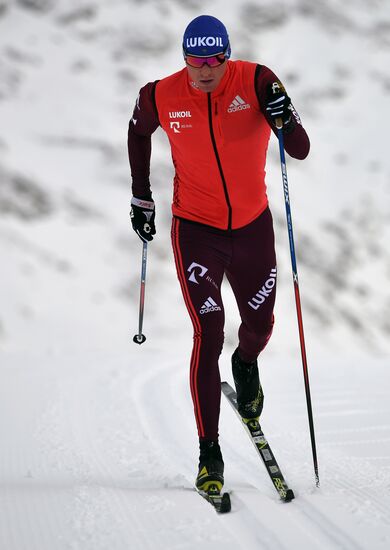 Cross-country skiing. Training session of Russia's national team