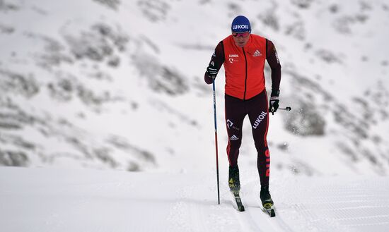 Cross-country skiing. Training session of Russia's national team