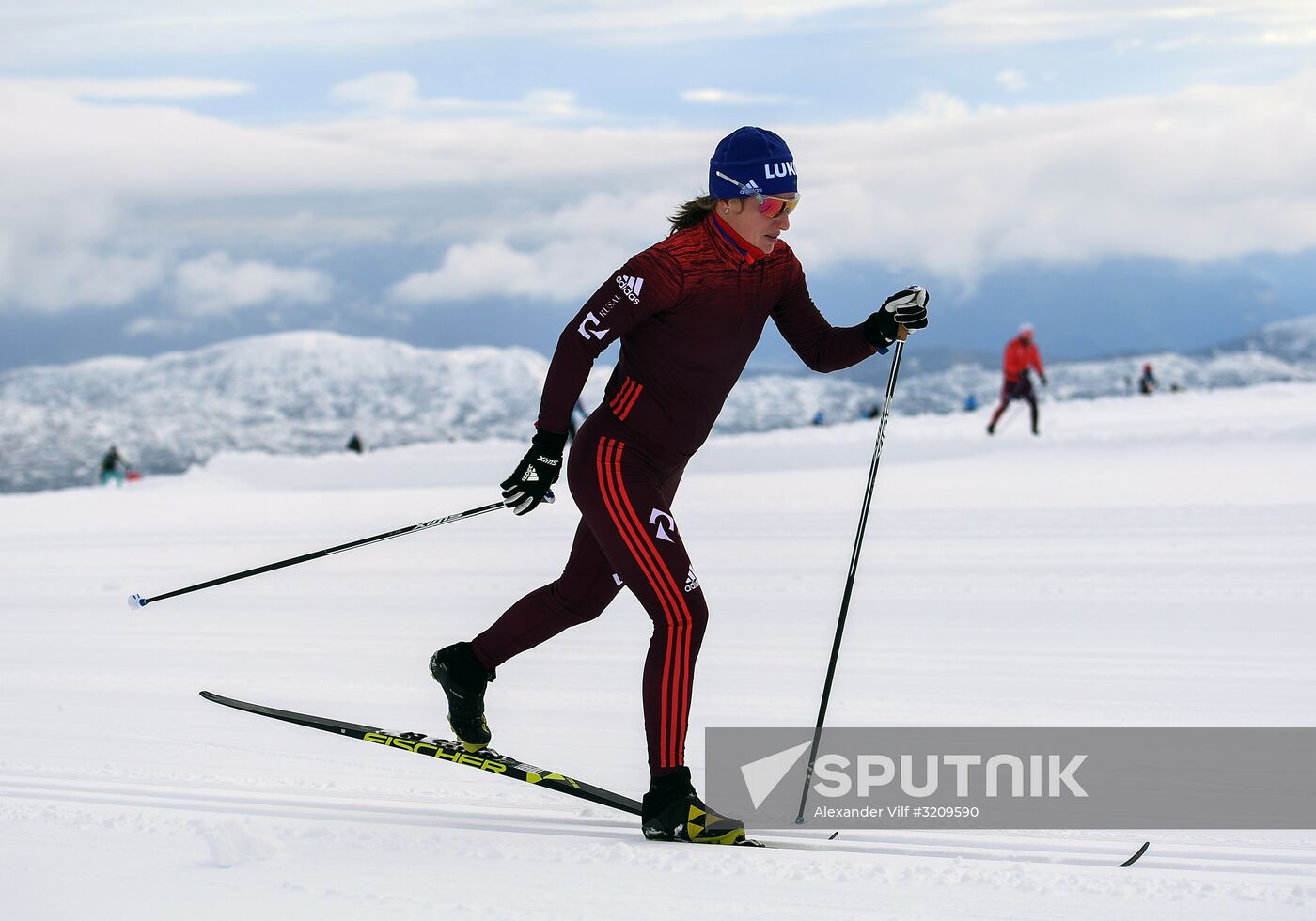 Cross-country skiing. Training session of Russia's national team