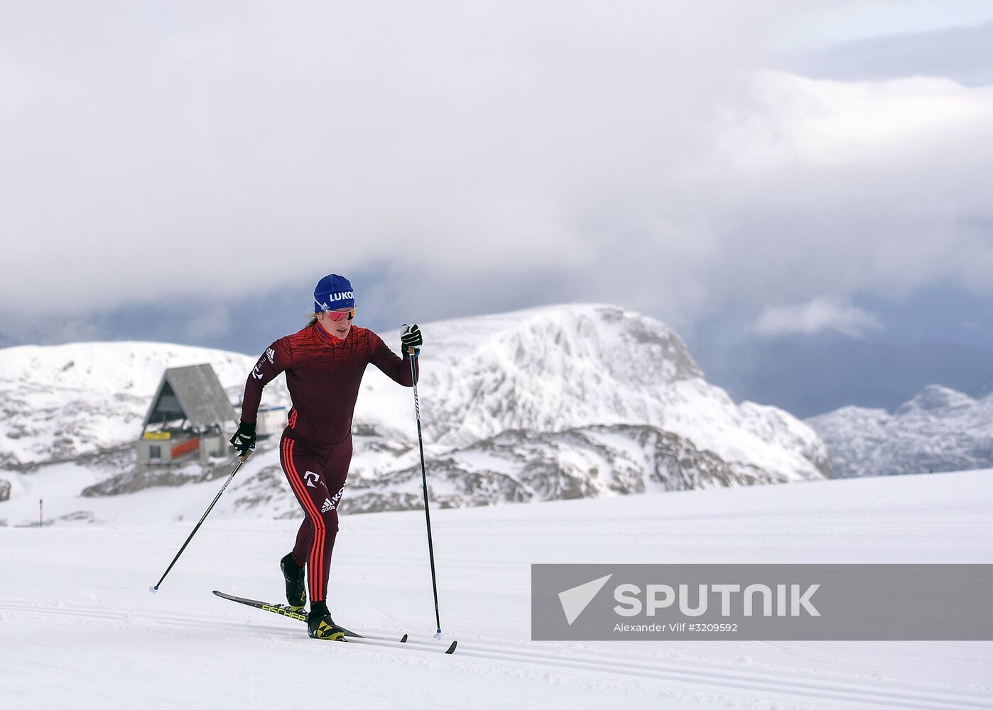 Cross-country skiing. Training session of Russia's national team