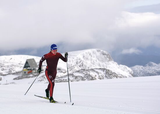 Cross-country skiing. Training session of Russia's national team