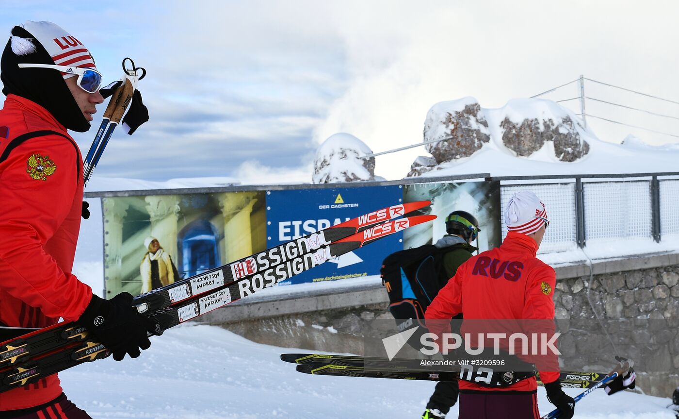 Cross-country skiing. Training session of Russia's national team