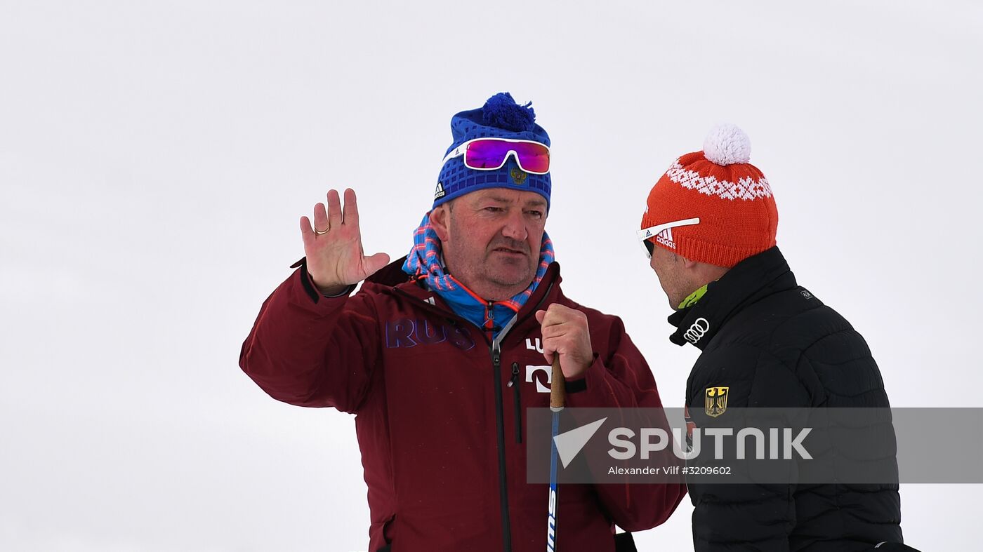 Cross-country skiing. Training session of Russia's national team