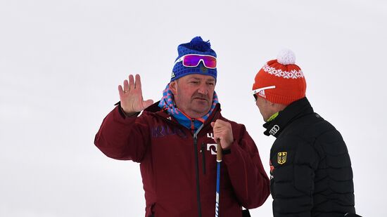 Cross-country skiing. Training session of Russia's national team